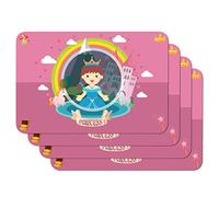 Venilia Set de table imprimé Enfants Princess, Napperon pour salle à manger, Tapis de table à manger, Tapis de peinture, rectangulaire, 4 pièce, 45 x 30cm, 59109