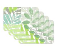 Venilia Set de table imprimé Leaves, Napperon pour salle à manger, Tapis de table à manger, rectangulaire, 4 pièce, 45 x 30cm, 59105