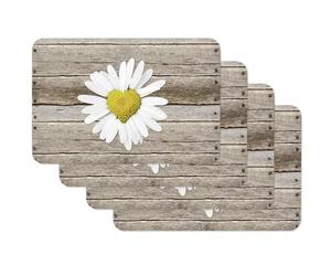 Venilia Set de table imprimé Marguerite, Napperon pour salle à manger, Tapis de table à manger, rectangulaire, 4 pièce, 45 x 30cm, 59104
