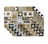 Venilia Set de table imprimé Noël Love in the air, Napperon pour salle à manger, Tapis de table à manger, rectangulaire, 4 pièce, 45 x 30cm, 59068