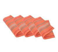 Venilia Set de table tressé Stripes orange, Napperon pour salle à manger, Tapis de table à manger, rectangulaire, 4 pièce, 45 x 30cm, 59032