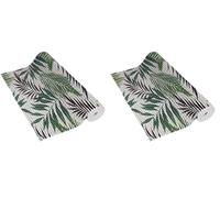 Venilia Venisoft 56806 Tapis en Mousse Souple Uni Feuilles Tropicales Revêtement de Sol antidérapant Tapis de Douche Tapis de Bain Tapis antidérapant PVC Polyester 65 x 200 cm (Lot de 2)