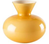 Vase Idria Ambre et Lattimo H 27 cm