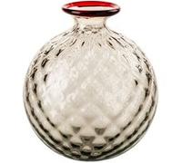 VENINI Vase Monofiori Marron avec Fil Rouge H24.5