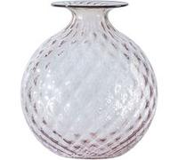 VENINI Vase Monofiori Rose Poudré avec Fil Rouge H16.5