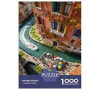 Venise 1000 Pièces Puzzle en Carton Les canaux vénitiens Puzzle De Haute Qualité Puzzle pour Adultes Puzzle Éducatif Jeux De Famille pour La Soirée Cadeau 52x38cm/1000pcs