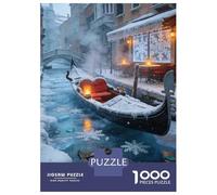 Venise 1000 Pièces Puzzle en Carton Les canaux vénitiens Puzzle De Haute Qualité Puzzles pour Adultes Puzzles Éducatifs Jeux De Famille Nuits De Noël Puzzles 52x38cm/1000pcs
