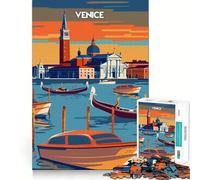 Venise au crépuscule Puzzle 1000 pièces pour Adultes Jeu de réflexion Stimulant Structure à emboîtement précise Facile à Apprendre Plaisir en Famille (38x26cm)