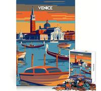 Venise au crépuscule Puzzle de 1000 pièces pour Adolescents Bien-être cérébral Relaxation Facile Verrouillage Parfait (38x52cm)