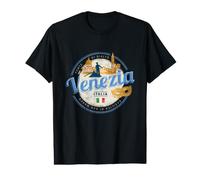 Venise avec Gondolier Italie Carnaval Vintage Souvenir T-Shirt Graphique avec Valeur
