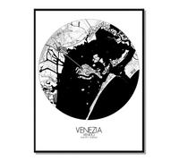 Venise carte ville city map rond