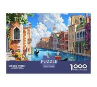 Venise, cité d'eau Puzzle 1000 Pièces Architecture Fleurie Puzzles Difficile Et Stimulant Décoration Murale De La Maison en Carton 100% Recyclé pour Adultes Enfants 70x50cm/1000pcs