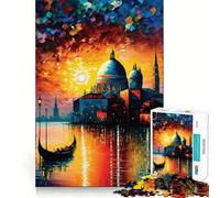 Venise en Couleurs Puzzle Adulte 1000 pièces Jeu de réflexion Cadeau Découpe de Haute précision Activité relaxante à Faire en Groupe à l'intérieur (38x52cm)