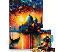 Venise en Couleurs Puzzle de 1000 pièces pour Adultes Jeu de réflexion Découpe précise Alignement Parfait Activité Amusante en Famille Activité Nocturne (50x75cm)