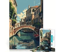 Venise,Italie Puzzle de 1000 pièces pour Adolescents Jeu de mémoire Amusant Emboîtement précis sans espaces Activité Amusante en Famille Le Soir (38x52cm)
