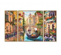 Venise - La Ville dans la Lagune Triptyque - Peinture par numéros