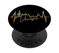 Venise Skyline Battement de Cœur Italie J'aime Venezia PopSockets PopGrip Adhésif