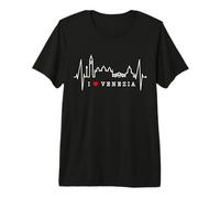 Venise Skyline Battement de Cœur Italie J'aime Venezia T-Shirt Haut de Gamme