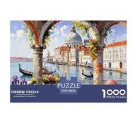 Venise Terrasse du Front de Mer Puzzle 1000 Pièces Adultes Enfants intéressant Puzzles 1000 Pièce Peinture Art Décor À La Maison 38x26cm/1000pcs