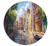 Venise Ville de l'eau 1000 Piece Puzzle Rond, pour Enfants Adulte Jouets De Anti Stress Unique Jigsaw pour La Famille Amis De Qualité Supérieure 1000pcs (67.5x67.5cm)
