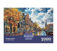Venise Ville de l'eau 1000 Pièces Puzzle Adulte Un Puzzle Difficile Jeu Éduchatif Défi Jouets Enfants Jeu De Puzzle pour Toute La Famille Cadeaux pour Femmes Cadeaux pour Hommes 70x50cm/1000pcs