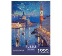 Venise Ville de l'eau Puzzle 1000 Pieces Cadeau Unique Jeu Éduchatif Défi Jouet À De Qualité Supérieure Peinture Art pour Adultes Et Enfants 70x50cm/1000pcs