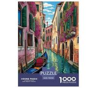 Venise Ville d'eau pour Adultes 1000 Pièces Lagune Puzzles Cadeaux d'anniversaire pour Noël Jeu De Défi Familial Jeux Éducatifs Décoration Stress Relief Toy 70x50cm/1000pcs