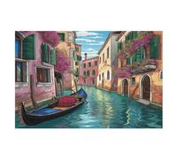 Venise Water City Puzzles en Bois, De Décompression Puzzle, pour Adultes Enfants 1000 Pièces Jouets De Décompression (75×50cm)