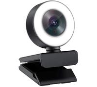 Venisymlis Streaming 1080P HD Webcam Built in Adjustable Ring Light and Mic. Advanced autofocus AF Web Camera for Google Meet Xbox G