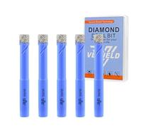 VENJELD Foret Diamant Carrelage Set 8mm - 5 Pièces Scie Cloche Diamant Perçage à Sec pour Carrelage Céramique Porcelaine Marbre Granit - Tige Ronde avec Mallette de Rangement