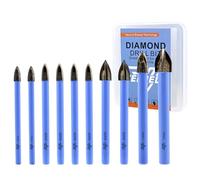 VENJELD Jeu de Mèches en Carbure Cémenté - 5mm X 2, 6mm X 4, 8mm X 2, 10mm, 12mm 10 Pièces Mèche en Alliage Dur pour Bois Plastique Maçonnerie Céramique - Tige Ronde avec Mallette de Rangement
