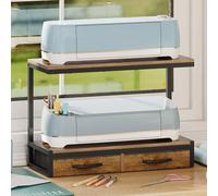 VENNQD Support compatible avec Cricut Maker et Cricut Explore Air Series - Pieds de support pour 2 machines Cricut entièrement ouvert à 2 niveaux - Organiseur de rangement pour accessoires de bureau