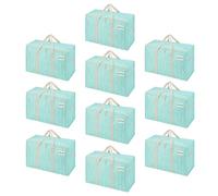 VENO 102L Lot de 10 Sac Déménagement grand avec Couvercle et Poignées Renforcées, Sac de Rangement Vêtement Résistant, Alternative aux Cartons Déménagement, Sacs de Voyage (Conifères, Lot de 10)