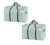 VENO 102L Lot de 2 Sac Déménagement grand avec Couvercle et Poignées Renforcées, Sac de Rangement Vêtement Résistant, Alternative aux Cartons Déménagement, Sacs de Voyage (Vert Clair, Lot de 2)