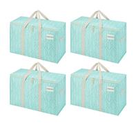VENO 102L Lot de 4 Sac Déménagement grand avec Couvercle et Poignées Renforcées, Sac de Rangement Vêtement Résistant, Alternative aux Cartons Déménagement, Sacs de Voyage (Conifères, Lot de 4)