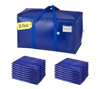 VENO Lot de 16 Sac Déménagement extra larges avec fermetures éclair et poignées de transport, Sac Rangement Vetement robustes, Alternative aux Cartons Déménagement (Bleu, Lot de 16)