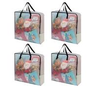 VENO Lot de 4 Sac Rangement Couronne de Noel Transparent Grand Format, Sac Déménagemen, Conteneur de Stockage pour Décorations de Sapin Noël, Boules de Noel, Vêtements, Couette