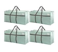 VENO Lot de 4 Sacs de Déménagement Extra Larges - Sacs de Rangement avec Poignées Renforcées, pour Vêtements, Arbre de Noël et Articles Ménagers (Vert Clair)