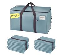 VENO Lot de 6 Sac de Déménagement extra larges avec fermetures éclair et poignées de transport, Sac Rangement Vetement robustes pour un gain de places (Bleu Clair, Lot de 16)