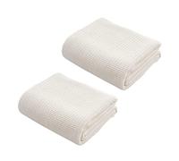 VENOAL Lot de 2 grands couvre-lits/housses de canapé en coton effet nid d'abeille - Lavables - Beige