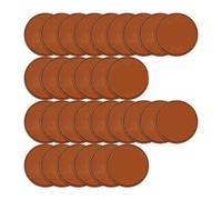 VENOAL Lot de 30 patchs vierges en cuir synthétique pour chapeaux avec adhésif rond au laser en similicuir marron