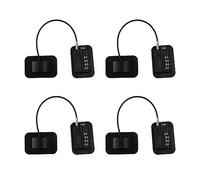 VENOAL Lot de 4 verrous de fenêtre à mot de passe améliorés - Verrouillage de sécurité pour enfants - Pour réfrigérateur et armoire - Noir