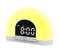 VENOAL Réveil à lumière du soleil avec simulation de lever du soleil, lampe de chevet moderne en ABS blanc avec 30 niveaux de luminosité réglables et fonction snooze intégrée