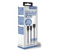 Venom - Câble de lecture et de charge - Double sortie USB Type-C - 3 m - Noir