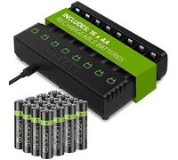 Venom Station de Chargement de Batterie Rechargeable + 16 Piles AA 2100 mAh