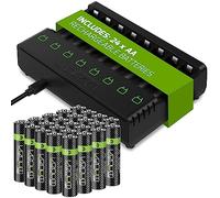 Venom Station de Chargement de Batterie Rechargeable + 24 Piles AA 2100 mAh