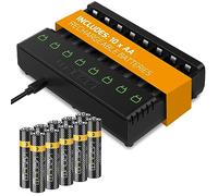 Venom Station de Chargement pour Batterie Rechargeable + 10 Piles AA - 1000 mAh 1,2 V NiMH