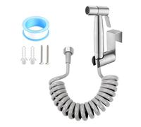 Venprodium Kit de Pulvérisateur de Bidet, Pulvérisateur de Toilette Inoxydable, Douchette WC Avec 3M Tuyau, Douchette Toilette WC, Pour Hygiène Personnelle, Bain pour Animaux, Argent