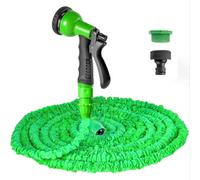VENQI Tuyau d'arrosage extensible de 30m/100ft, tuyau arrosage flexible avec buse de pulvérisation à 8 modes, tuyaux d'arrosage rétractable anti-fuite avec raccords de 1,9 cm, 1,2 cm (30 m, vert)
