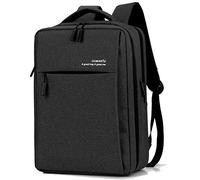 Vent coule Sac à dos ordinateur portable imperméable, sac à bandoulière, 17,3 pouces, noir, coton et chanvre, double couche, 180 degrés de rotation